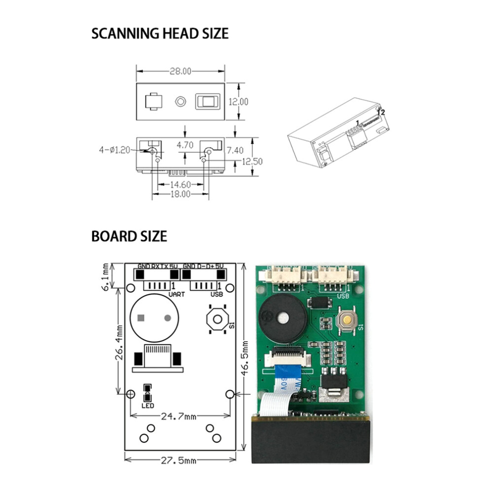 GM67 1D 2D USB UART Barcode QR Code Scanner Modul Leser für Android on ...