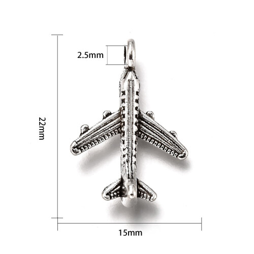Antikk sølv flyanheng charms, legering, 20 stk 2