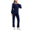 Women's Solid Scrubs Set Navy Loose Trousers and Long 2