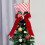 Christmas Tree Topper Hat with Bow Ribbon Decor 5