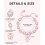 Bracciale regolabile da 5,5 a 9 pollici con farfalla rosa e perle. 4