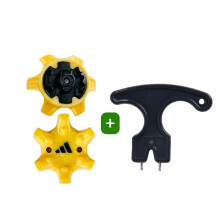(Yellow 20*Golf Shoe Spikes + 1*Wrench) Replacement Golf Shoe Spikes Footjoy Removable Screw in Studs Fast Twist SET