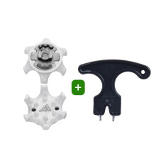 (White 20*Golf Shoe Spikes + 1*Wrench) Replacement Golf Shoe Spikes Footjoy Removable Screw in Studs Fast Twist SET