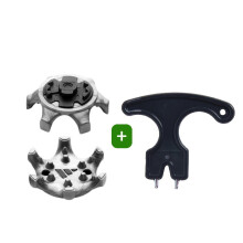 (Silver 20*Golf Shoe Spikes + 1*Wrench) Replacement Golf Shoe Spikes Footjoy Removable Screw in Studs Fast Twist SET