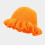 Damefiskerhat med flæsekant, orange, én størrelse 4