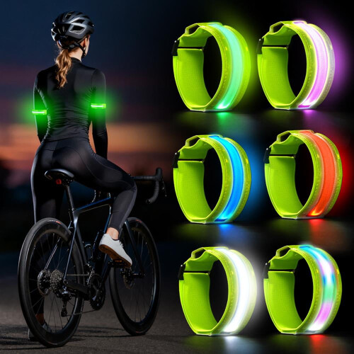 Braçadeira LED para segurança em corrida e ciclismo com 3 modos e 1