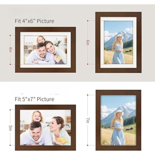 5 x 7 Black Solid Wood Picture Frames (2 Pack) 2