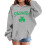 Kids Hooded Sweatshirt Clover Print Oversized Pullover 3-14 4