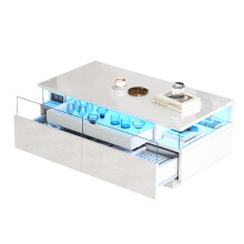 High Gloss Coffee Table with 2 drawer