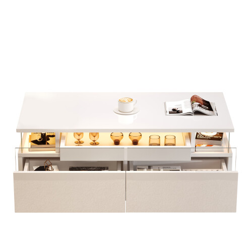 High Gloss Coffee Table with 2 drawer 2