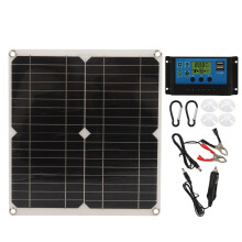 Multiple Compatibility Solar Panel Kit12V For Boat Motorcycle Home Outdoor Lights Rv Camera Generators With Battery Protection Features And