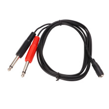 Heimkino-Audiosystem-kompatibles Kabel mit 3,5-mm-Klinkenbuchse auf 6,35-mm-Doppelstecker mit vernickelten Anschlüssen für rauschfreie
