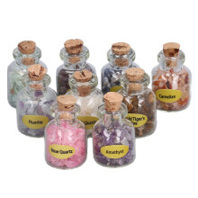 Wicca Stones Mini Gemstone Bottles Crystal Healing Set Reiki Stones Tumbled Gem Chakra Healing Crystals Meditation Accessories Energy Healing