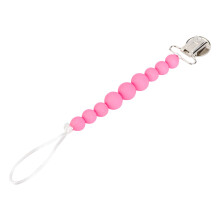 Zahnungshilfe, BPA-freier Silikon-Schnullerclip, universell passend, weicher, flexibler Clip, stilvolles Design, sicherer Eisenverschluss