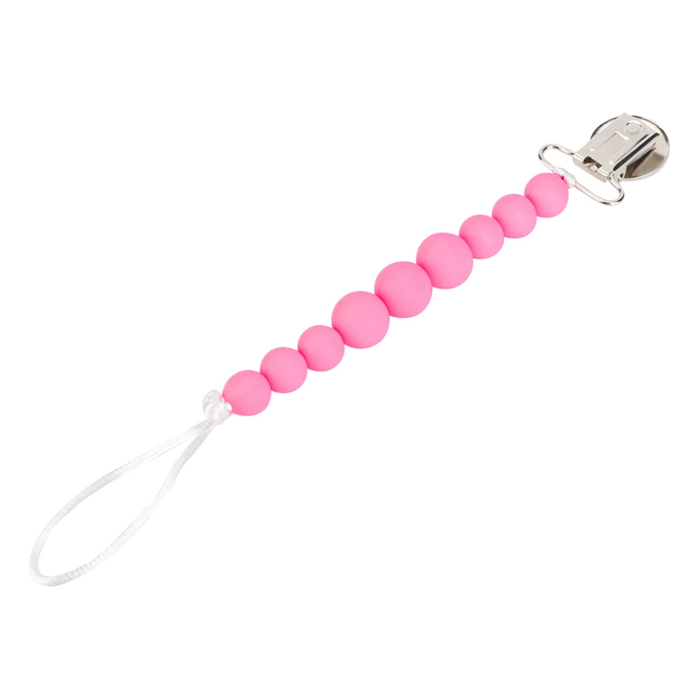 Teething Relief BPA-Free Silicone Pacifier Clip Holder Universal Fit Soft Flexible Clip Stylish Design Secure Iron Clasp