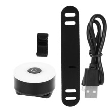 Lumină de bicicletă reîncărcabilă USB LED cu lumină spate pentru bicicletă, lumină de avertizare puternică, 5 moduri de iluminare,