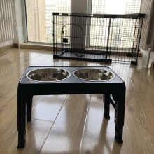 Ergonomic Dog Feeding Station With Adjustable Height, Raised Dog Bowl Stand Featuring Non Slip Base Stainless Steel Bowls Dust Resistant Foldable