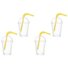 8Pcs Yellow Miniature Milk Tea Cup Models Resin for Home Decor