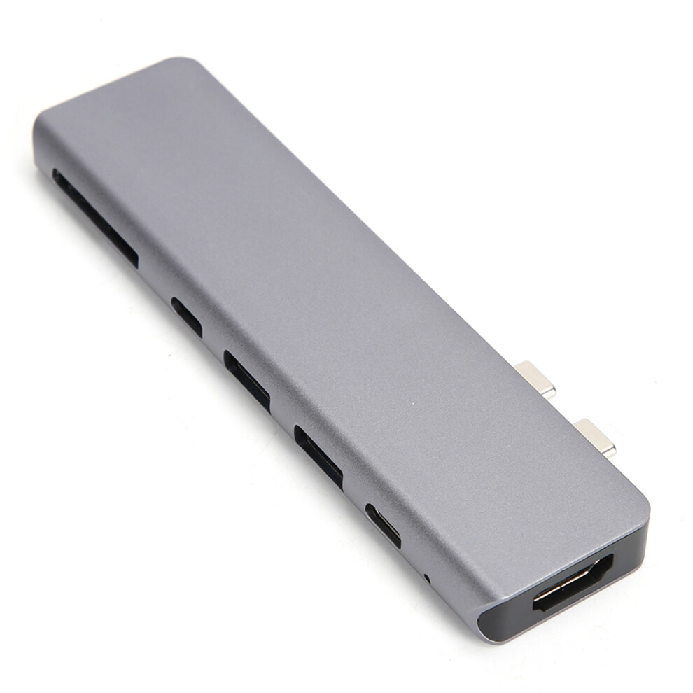 Aluminum Usb C Hub For Macbook Pro, Thunderbolt3compatible7in2multiport Adapter With4k Hdmi Port And100w Pd Charging Dock For Windows And Mac 9049227854455