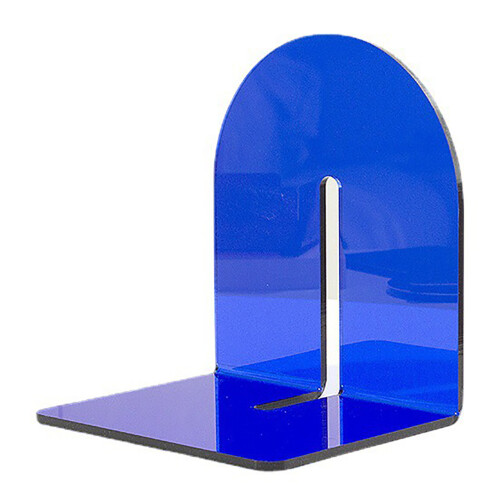 Acrylic Blue L Shape Bookend 130g Thickened Desktop Organizer 1