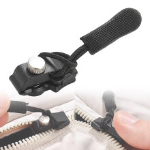 Zipper Repair Kit, Adjustable Restorer & Replacement Head, Non-Metal Pull Fix for Jackets/Bags, Size S (1 Kit)