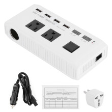 Autostroomomvormer met oververhittingsbeveiliging, DC naar AC converter, snelladen, USB-poorten, universele compatibiliteit, spanningsomzetting voor