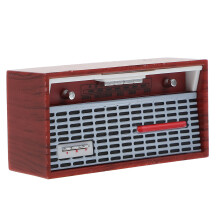 2Pcs Brown Plastic Mini Radio Model Decorative Doll House Accessory