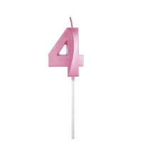 3D Pink Sparkle Number Birthday Candles Cake Topper – Compatible with All Cakes & Cupcakes