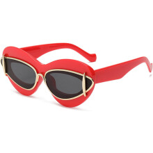Cat Eye Sunglasses Women 2024 Luxury Vintage Y2k Punk Sun Glasses For Men Double Frame Retro Eyewear Shades UV400