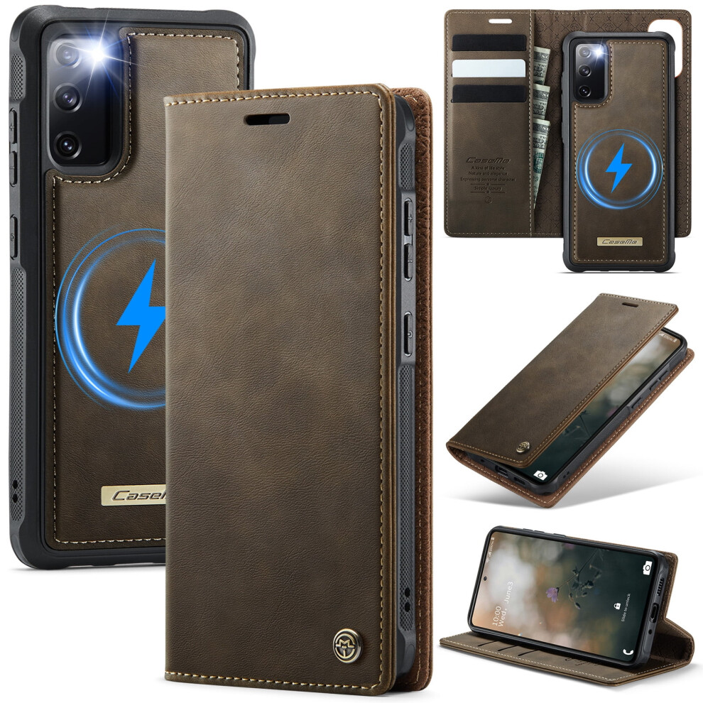 Caseme Wallet Case For Samsung Galaxy S20 Fe Coffee Brown 941196019394