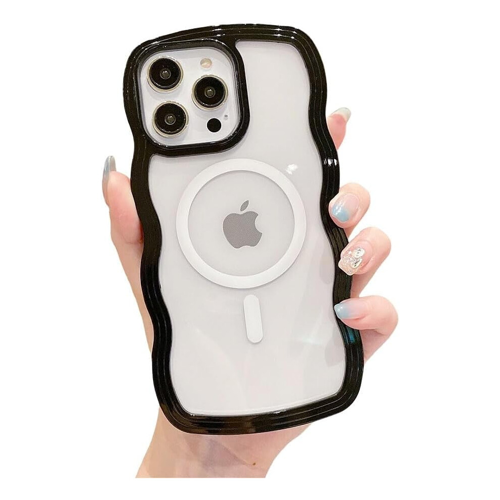 Iphone 15 Water Wave Clear Case Â Shockproof Magsafe Black 9336866078879