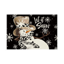 12x18" Snowman "Let It Snow" Placemats – Winter-Themed, Durable, Festive Christmas Table Decor