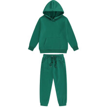 Conjunto de moletom infantil/adolescente de inverno com capuz e mangas compridas.