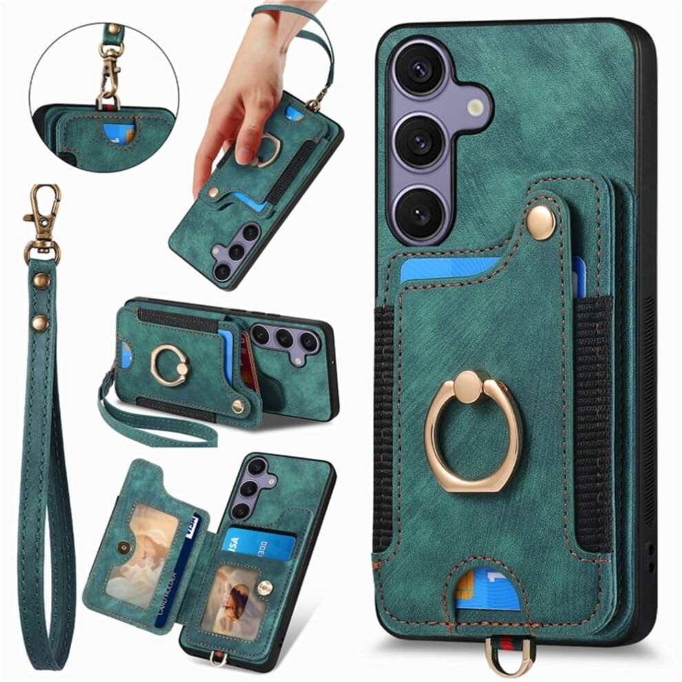Wallet Case For Samsung Galaxy S25+ 5G: Pu Leather Flip Folio With Card Holder, Rfid Blocking, Ring Kickstand, Wrist Strap & Magnetic Closure – 9485826644408