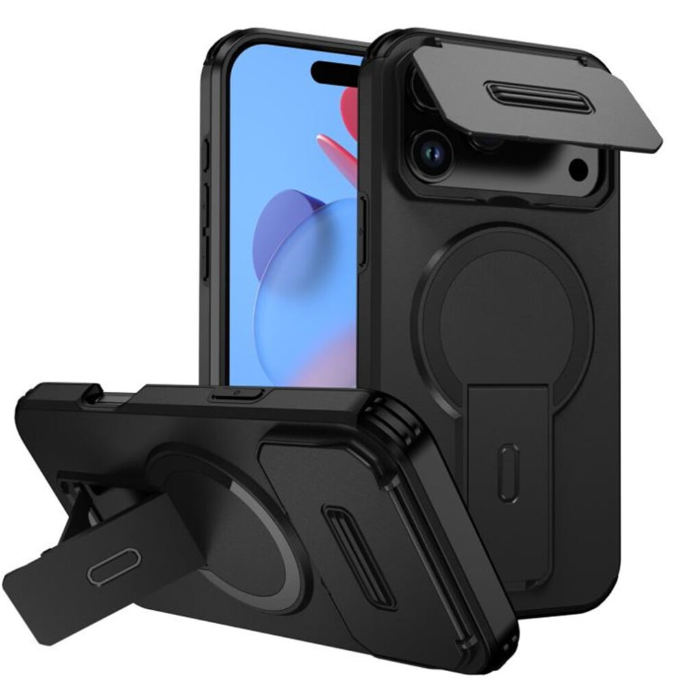 Iphone 17 Pro 6.3" Case Â Magsafe, Invisible Fold Stand, Sliding Camera Cover, Shockproof & Dropproof, Â Compatible With Iphone 17 Pro Black 9152228539273