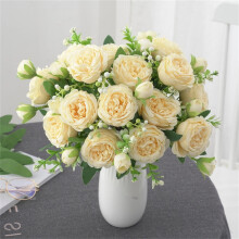 Bouquet de roses artificielles WZXPWT, décoration florale artificielle pour la maison, composition florale synthétique pour mariages, roses