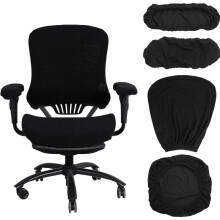 Juego de 4 fundas para sillas de oficina, fundas elásticas protectoras universales para sillas, cojines de asiento, reposabrazos de escritorio,