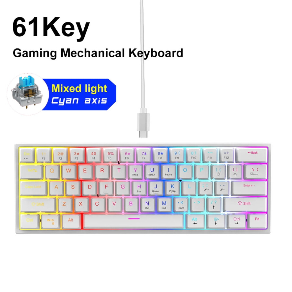 104 Keys Wired Mechanical Keyboard 16 Rgb Colorful Gaming Keyboard Esports Keyboard Hot-Swappable Ergonomic Keyboard For Laptop 9193271845058