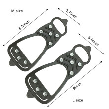 Ice Cleats Traction Spikes for Shoes – 8 Steel Studs, Slip-Resistant TPE, Medium (W5-8/M3-7), 1 Pair, for Walking/Running/Hiking