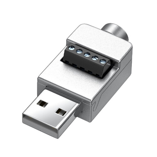 Conector USB 2.0 com terminais de parafuso, bloco adaptador sem solda, conector conversor de terminais macho para reparo USB 2.0