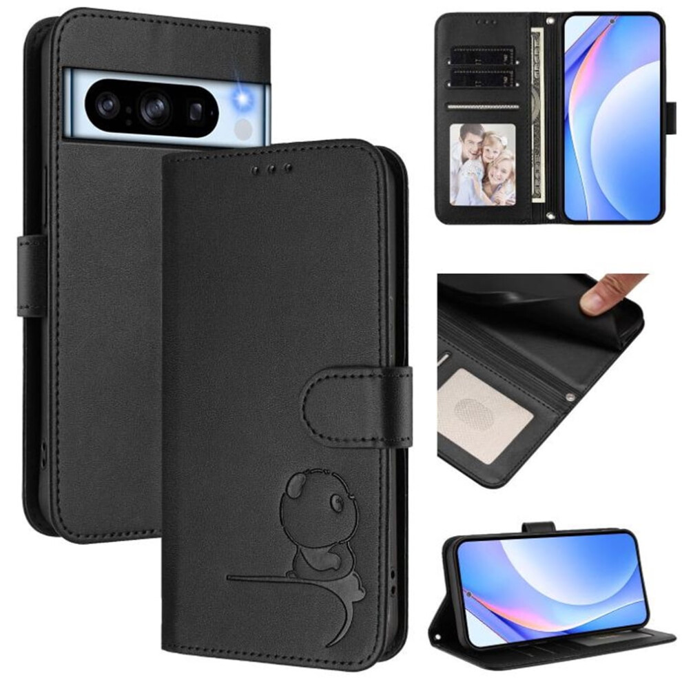 Litter Panda Leather Case For Google Pixel 8 Pro Black 9152228951228