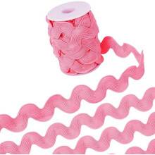 10yardová zářivě růžová lemovací lemovací lišta Rick Rack 20-34mm, cikcaková vlnitá třásně pro kutily, šití, tvoření, svatbu,