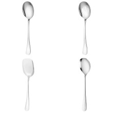 Dreamyjuly Stainless Steel Buffet Spoons (4Pcs), Long Handle Soup Ladle, Dishwasher Safe – Compatible with Home/Restaurant/Catering