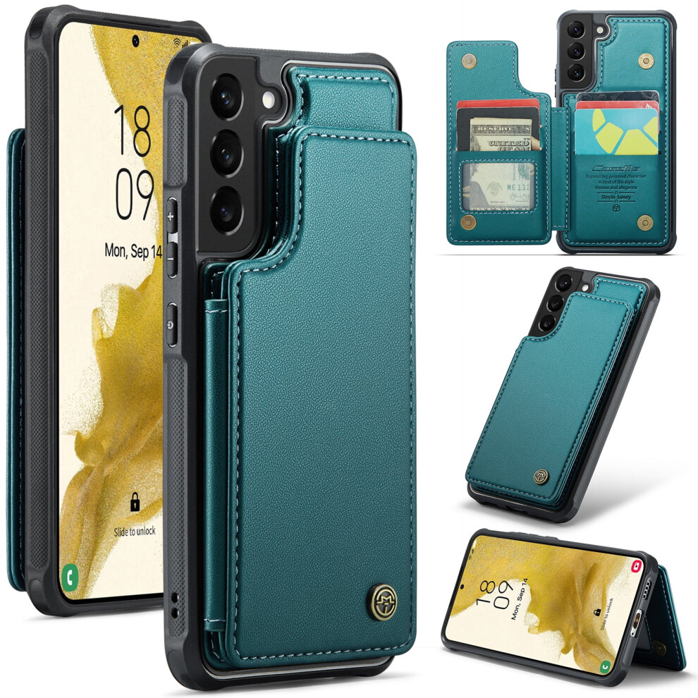 Caseme Leather Wallet Case For Compatible With Samsung Galaxy S22+, Rfid Blocking, Magnetic Clasp, Kickstand, Shockproof 9418476702716