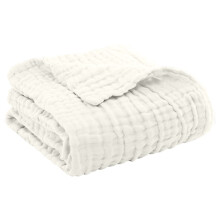 Lightweight Waffle Weave Blanket Queen Size 90"x90", Breathable & Ultra Soft, Coconut White – Compatible with Summer & Hot Sleepers