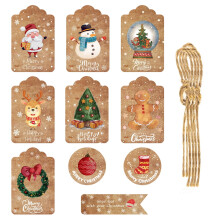 Kraft Paper Christmas Gift Tags with Jute Twine 60PCS