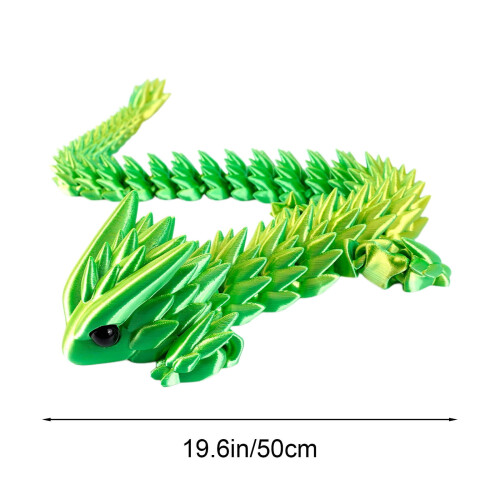 3D-printet leddelt drage-skrivebordslegetøj, 50 cm