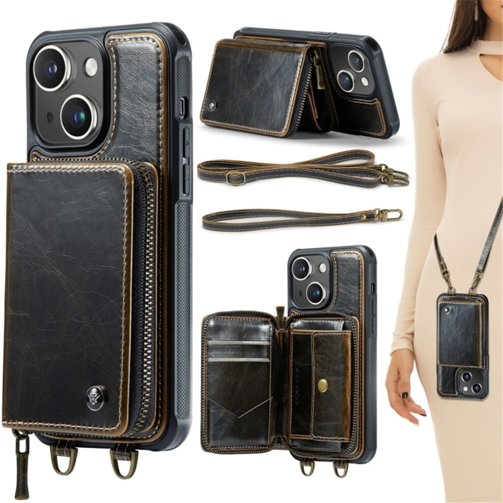 Rfid Wallet Case For Iphone 15 6.1 Inch Â Coffee Brown 9087558884970
