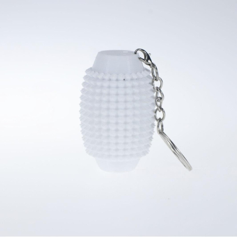 White 1Pc 6Cm 3D Printed Stick With Oval Key Axis And Press Button, Portable Fingertip Stress Relief Massage.