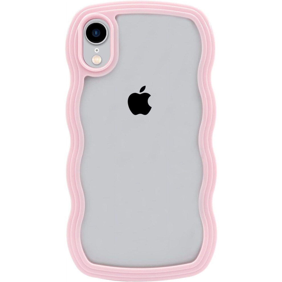 Cute Curly Wave Phone Case For Iphone Xr (6.1"), Shockproof Soft Tpu Bumper Cover, Pink 9418476703447